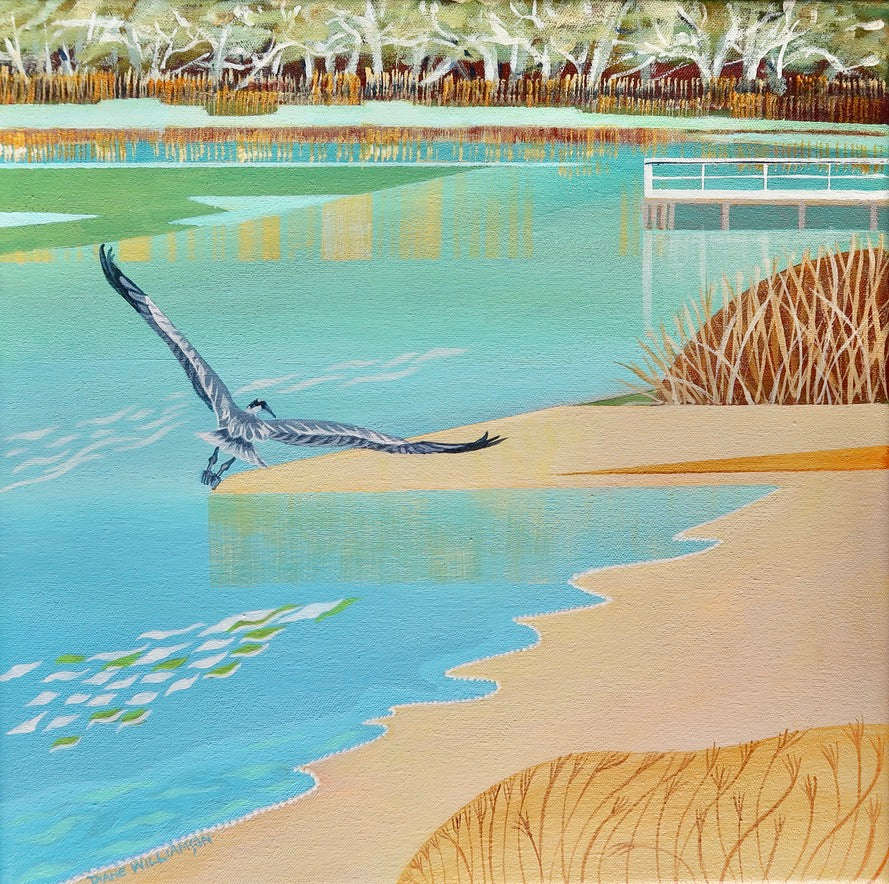 Blue Heron On Balcome Estuary Print